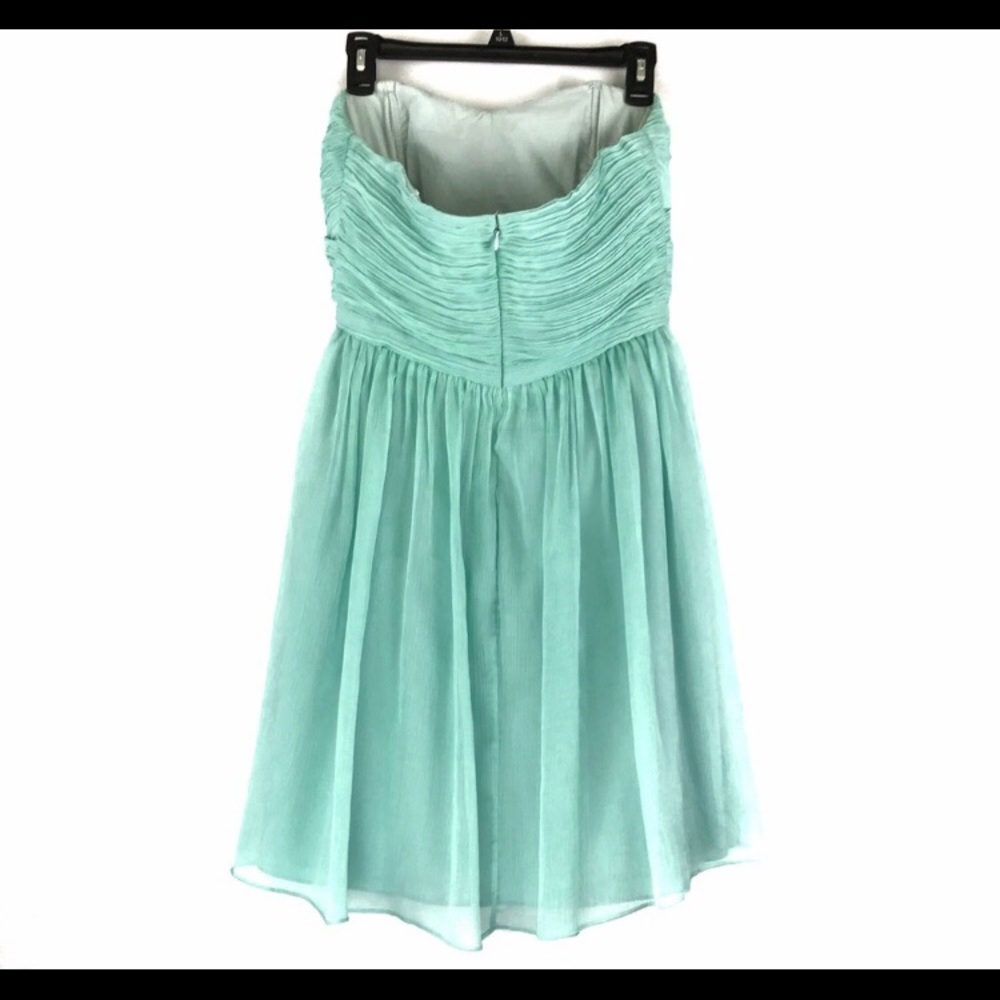 J. CREW Teal Arabella Chiffon Dress Size 8 Wedding Bridesmaid Prom Formal Event - Picture 3 of 5
